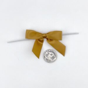 Small Bow - Double Faced Satin - 2x1" - Antique Gold - (12pc)