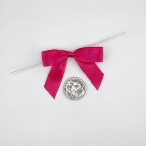 Small Bow - Double Faced Satin - 2x1" - Hot Pink - (12pc)