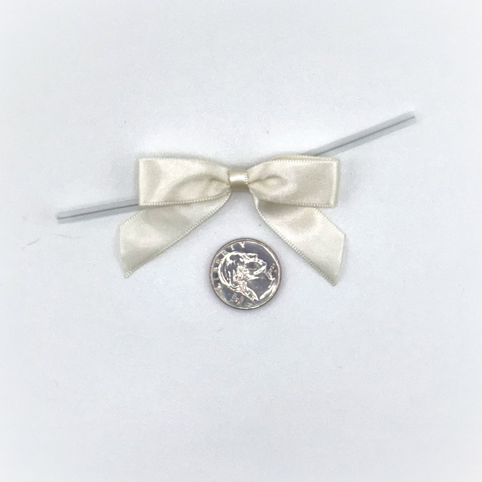 Small Bow - Double Faced Satin - 2x1" - Ivory - (12pc)