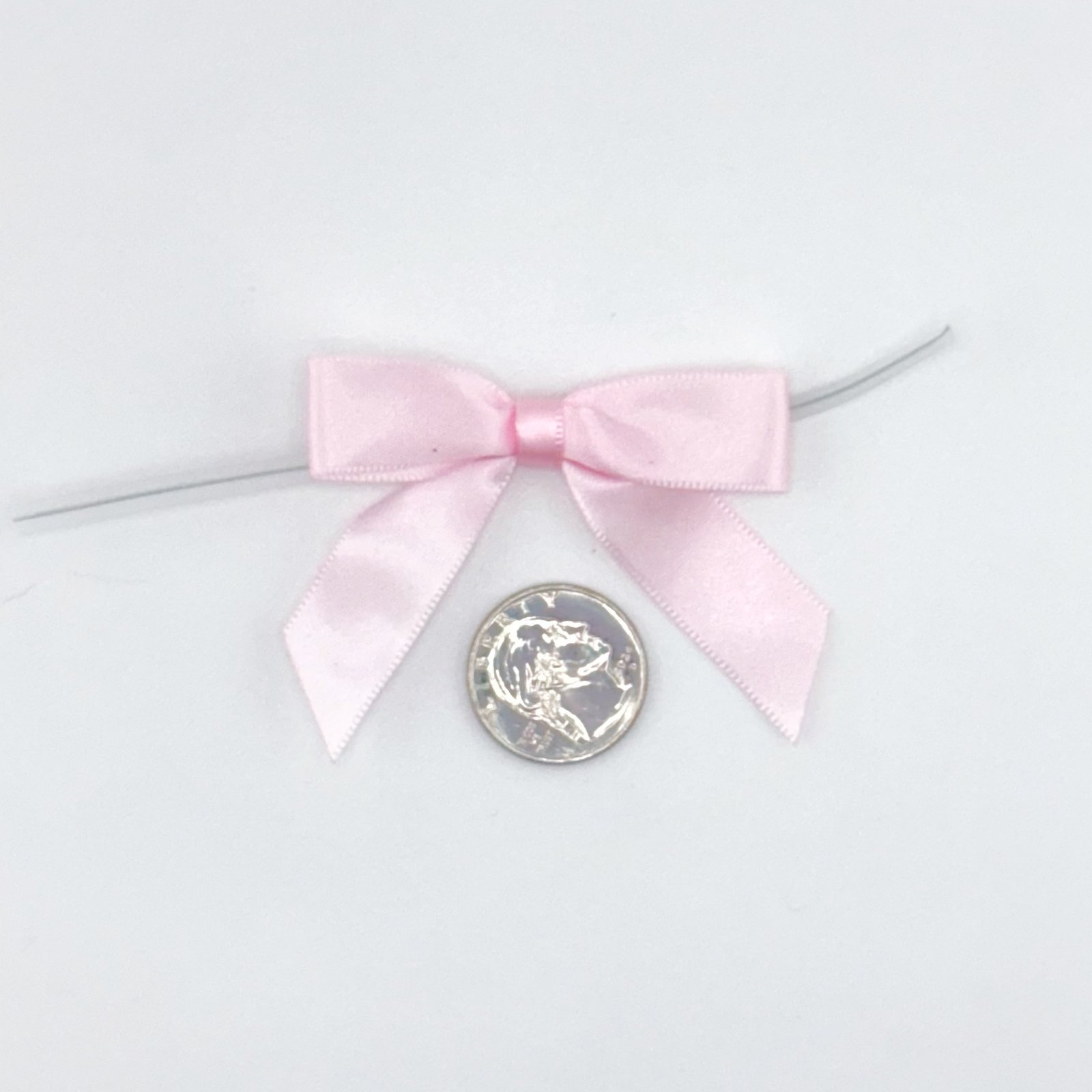 Small Bow - Double Faced Satin - 2x1" - Light Pink - (12pc)