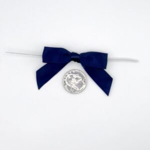 Small Bow - Double Faced Satin - 2x1" - Navy - (12pc)