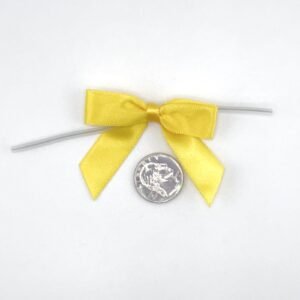 Small Bow - Double Faced Satin - 2x1" - Yellow - (12pc)