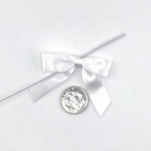 Small Bow - Double Faced Satin - 2x1" - White - (100pc)