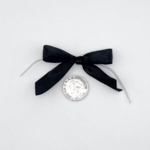 Small Bow - Double Faced Satin - 2x1" - Black - (100pc)