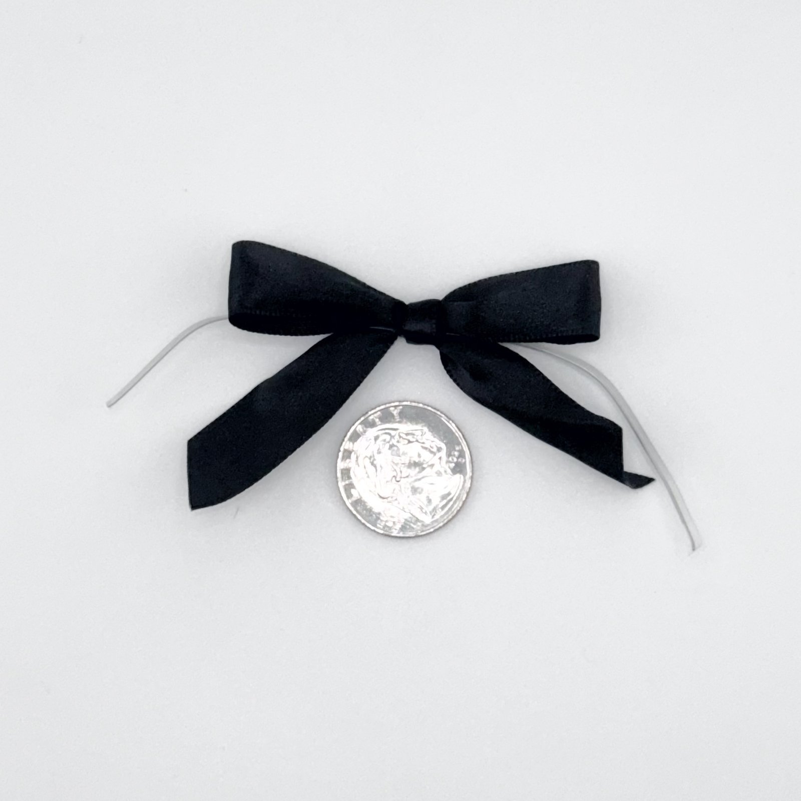 Small Bow - Double Faced Satin - 2x1" - Black - (12pc)