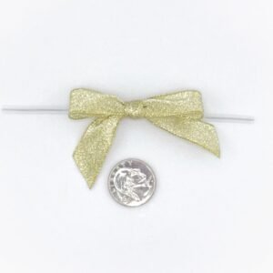 Small Bow - Taffeta - 2"x1" - Metallic Gold - (100pc)