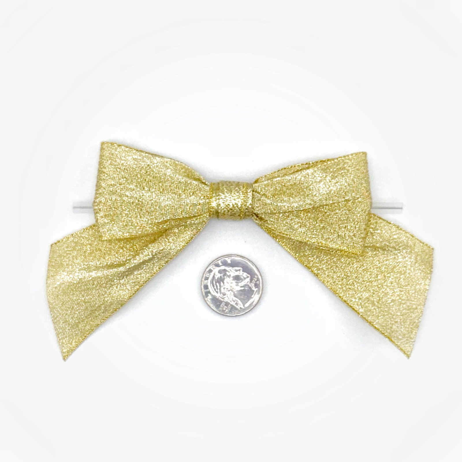 Large Bow - Taffeta - 4"x3" - Metallic Gold - (50pc)