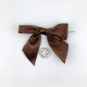 Large Bow - Double Faced Satin - 4x3" - Brown - (50pc)