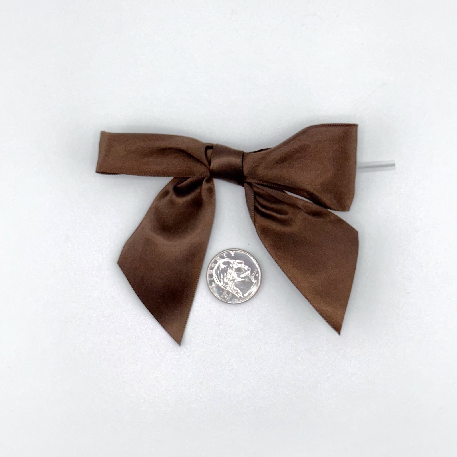 Large Bow - Double Faced Satin - 4x3" - Brown - (12pc)