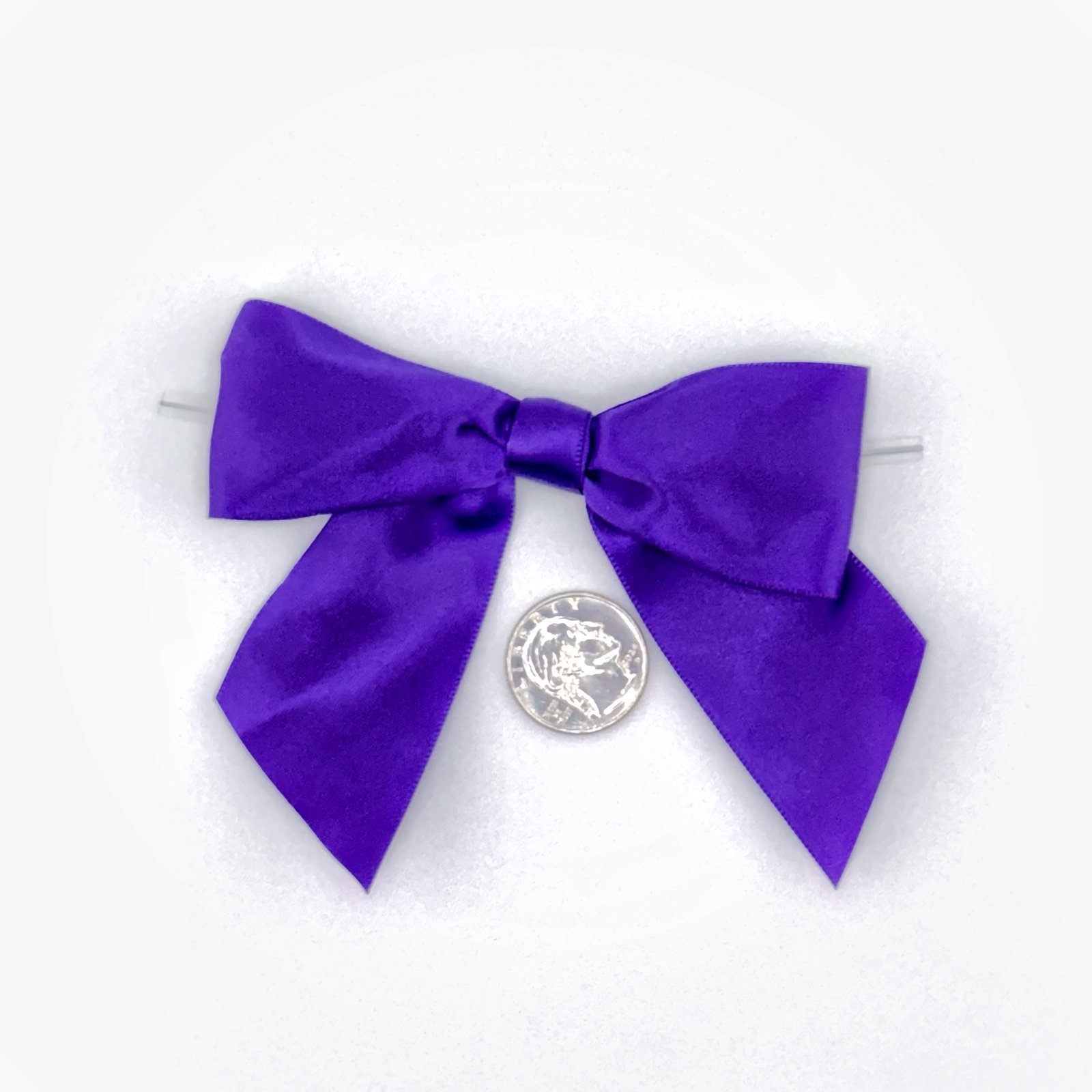 Large Bow - Double Faced Satin - 4x3" - Purple - (12pc)
