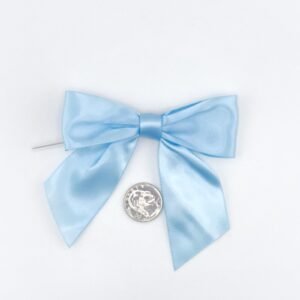 Large Bow - Double Faced Satin - 4x3" - Light Blue - (50pc)