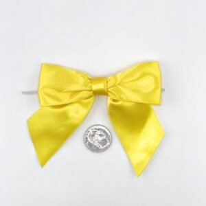 Large Bow - Double Faced Satin - 4x3" - Yellow - (50pc)