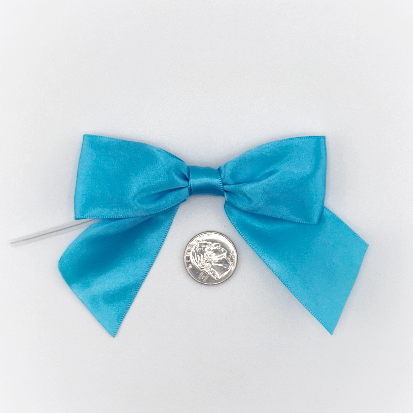 Large Bow - Double Faced Satin - 4x3" - Turquoise - (50pc)