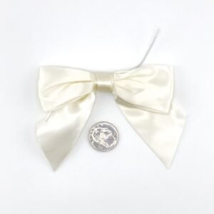 Large Bow - Double Faced Satin - 4x3" - Ivory - (50pc)