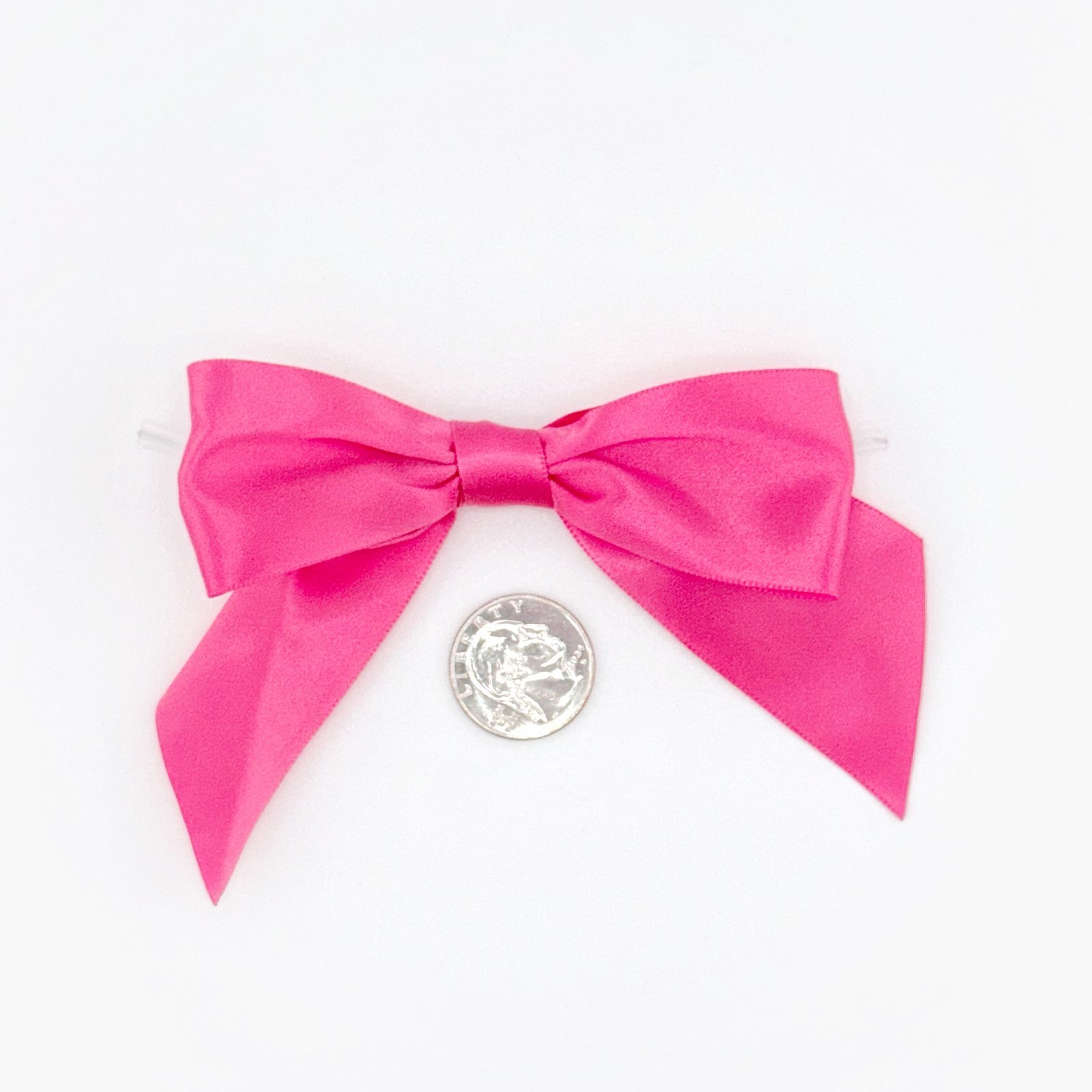 Large Bow - Double Faced Satin - 4x3" - Hot Pink - (12pc)