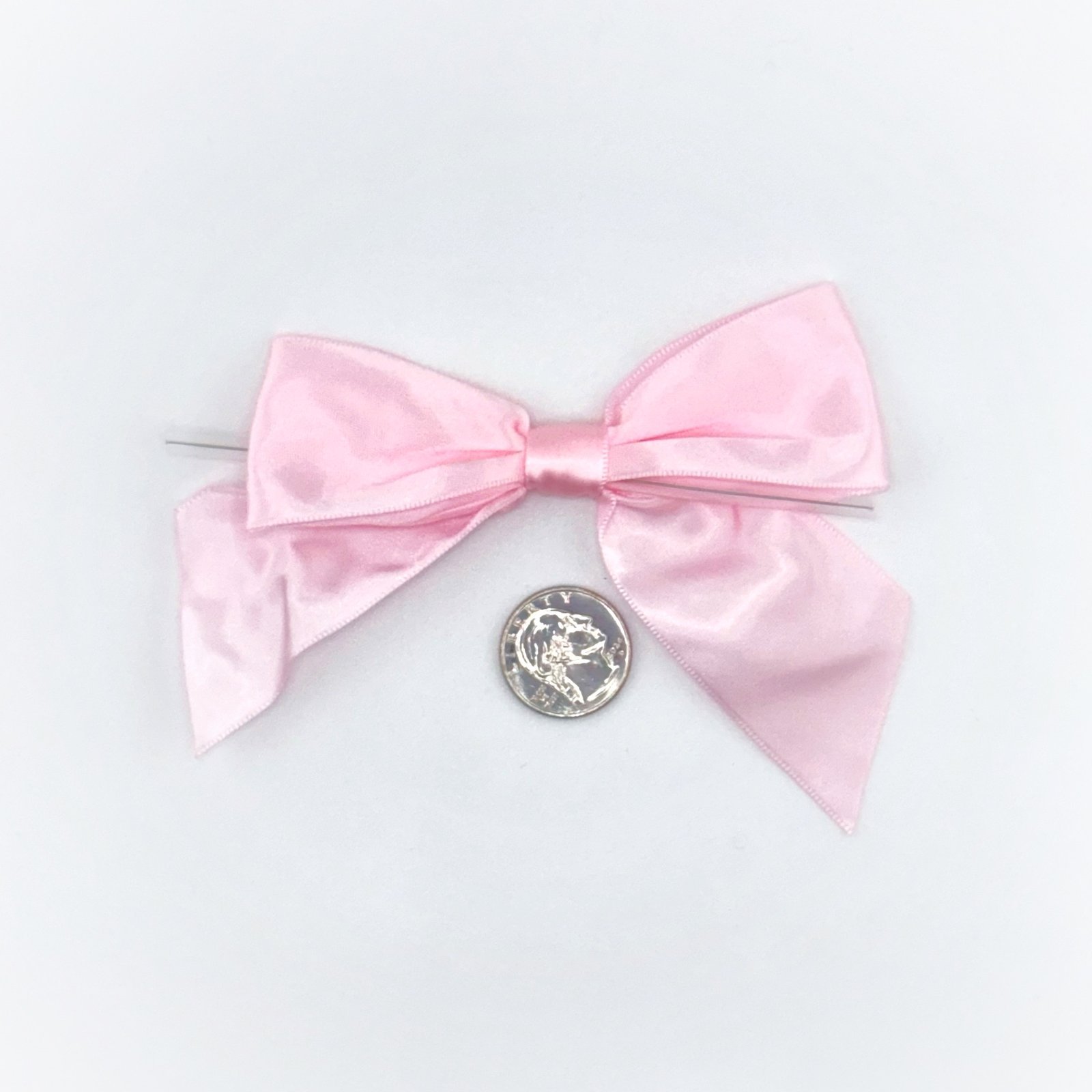 Large Bow - Double Faced Satin - 4x3" - Light Pink - (12pc)