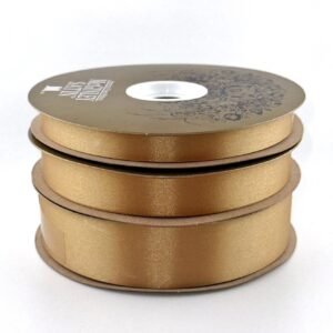 Ribbon - Satin Lustre / Luster (Gold Label) - #3 - 9/16" x 100 yds - Holiday Gold