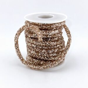 Cord - Glitter Tube Rope - 5 yds - Champagne