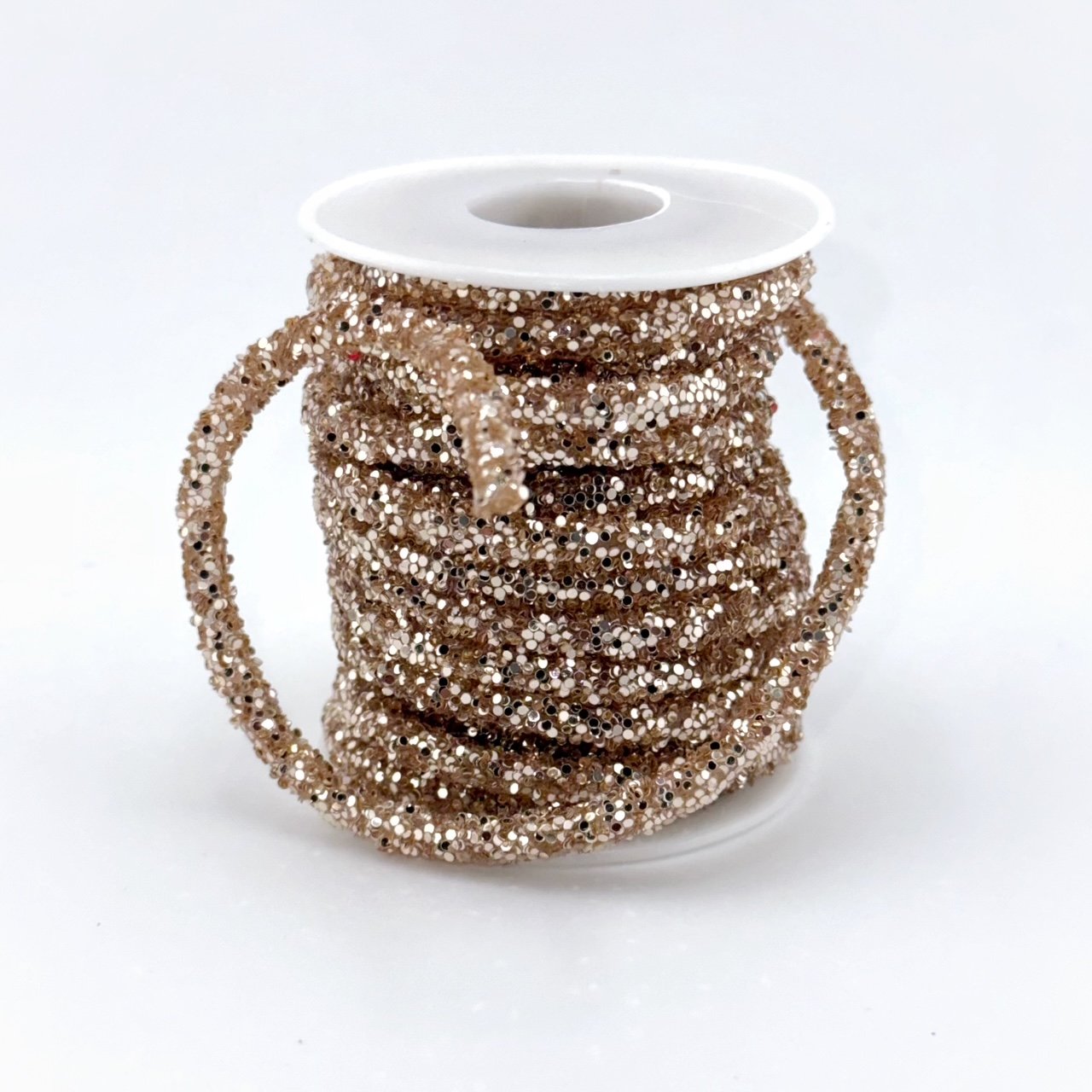 Cord - Glitter Tube Rope - 5 yds - Champagne