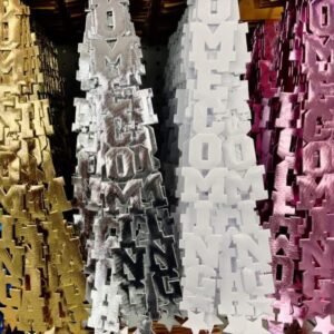 fabric HOMECOMING garland spelled out