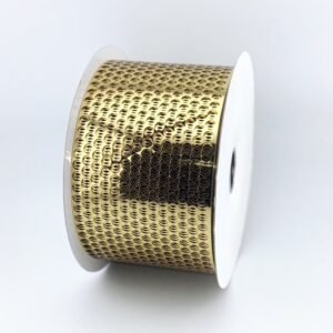Ribbon - Metallic - Honeycomb / Punchinella #40 - 3.25" x 25 yds - Metallic Gold