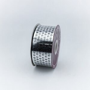 Ribbon - Metallic - Honeycomb / Punchinella  #9 -1 5/8" x 25 yds - Metallic Silver