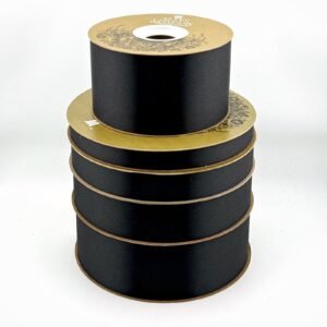 Ribbon - Satin Lustre / Luster (Gold Label) - #16 - 2" x 100 yds - Black