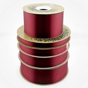 Ribbon - Satin Lustre / Luster (Gold Label) - #3 - 9/16" x 100 yds - Burgundy