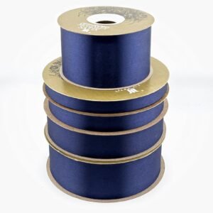 Ribbon - Satin Lustre / Luster (Gold Label) - #9 - 1 5/16" x 100 yds - Navy Blue