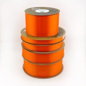 Ribbon - Satin Lustre / Luster (Gold Label) - #9 - 1 5/16" x 100 yds - Bright Orange