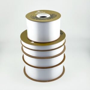 Ribbon - Satin Lustre / Luster (Gold Label) - #3 - 9/16" x 100 yds - White