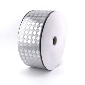 Diamond dust silver dymondz pattern 2 1/2" ribbon