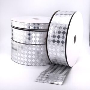 Ribbon – Diamond Dust Pattern - Dymondz (Diamond Dust Pattern ) #5 – 100 yds – Metallic Silver