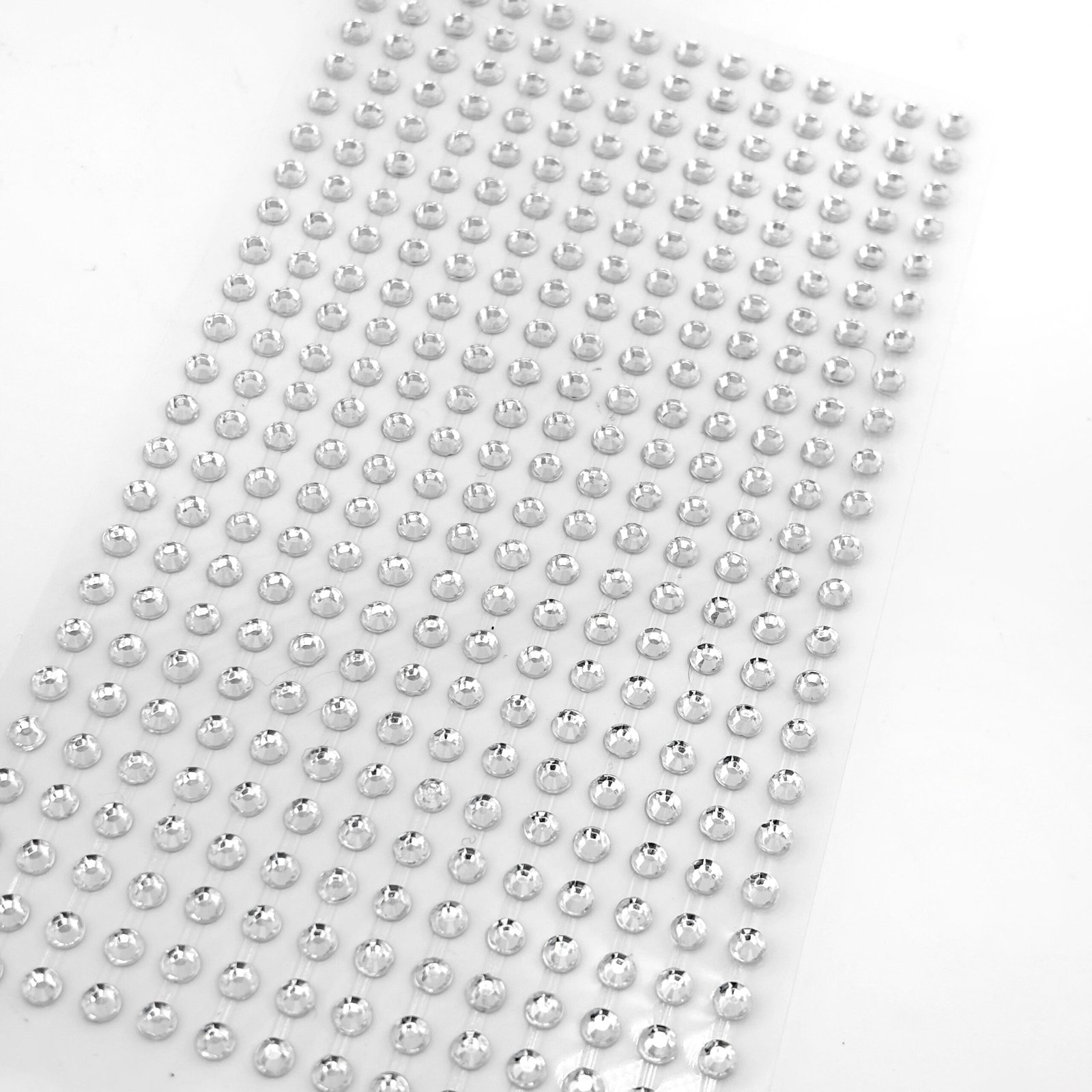 Bling - 4 mm Round Gems - Acrylic Stickers - (264 pcs) - Silver - Image 2