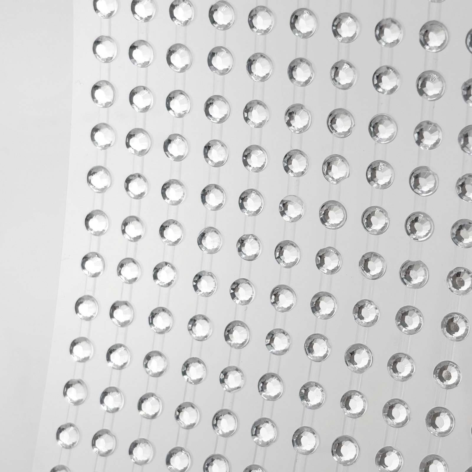Bling - 4 mm Round Gems - Acrylic Stickers - (264 pcs) - Silver - Image 3