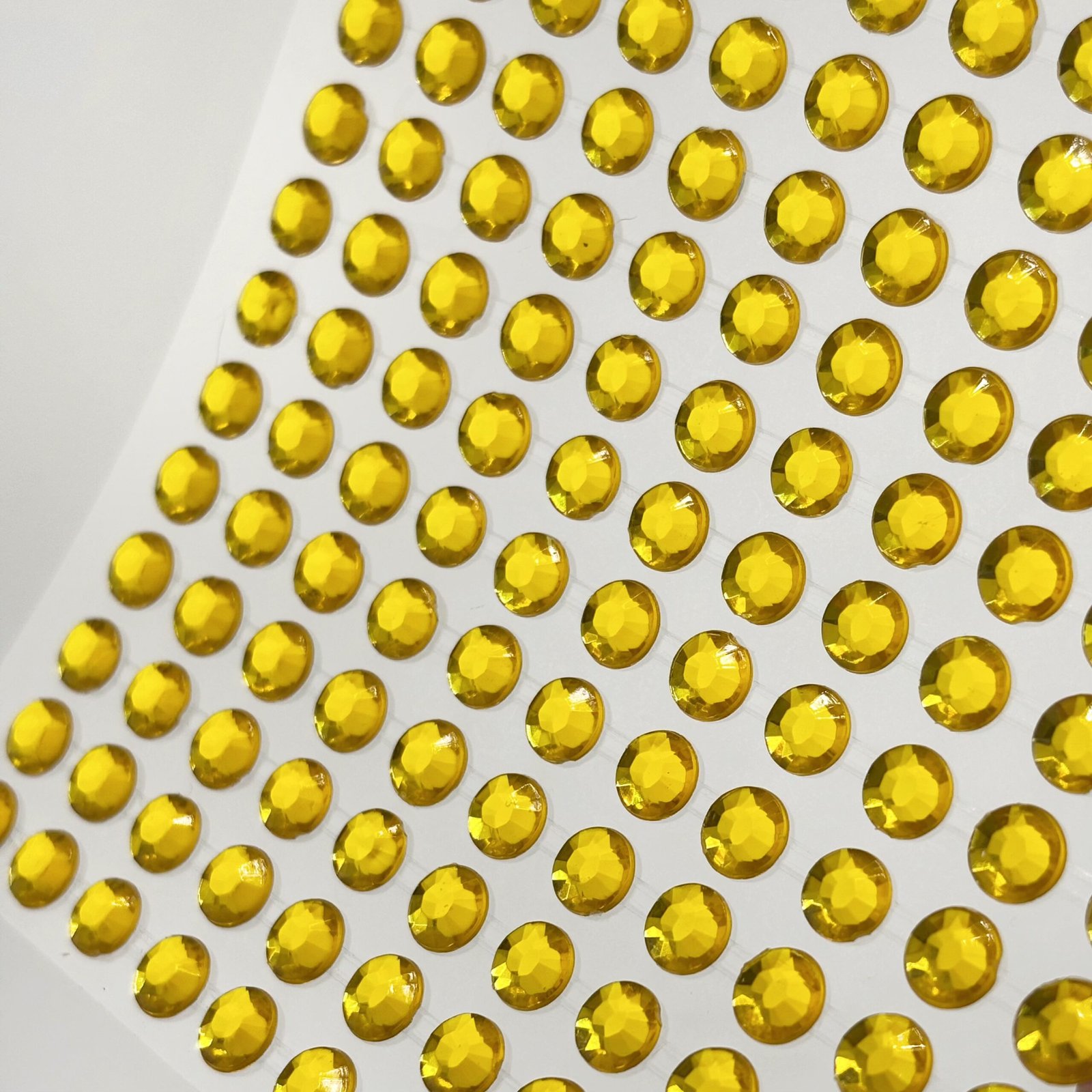 Bling - 6 mm Round Gems - Acrylic Stickers - (190 pcs) - Gold - Image 2