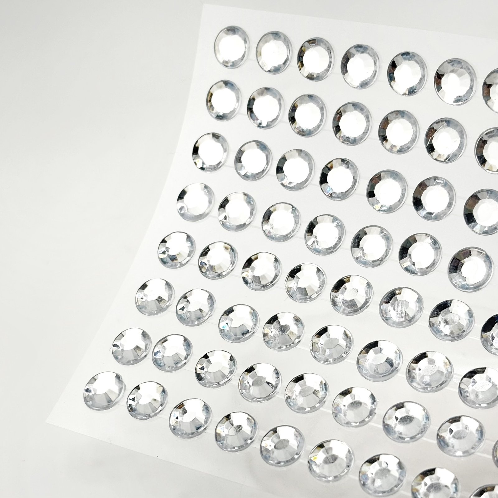 8mm silver acrylic sticker gems