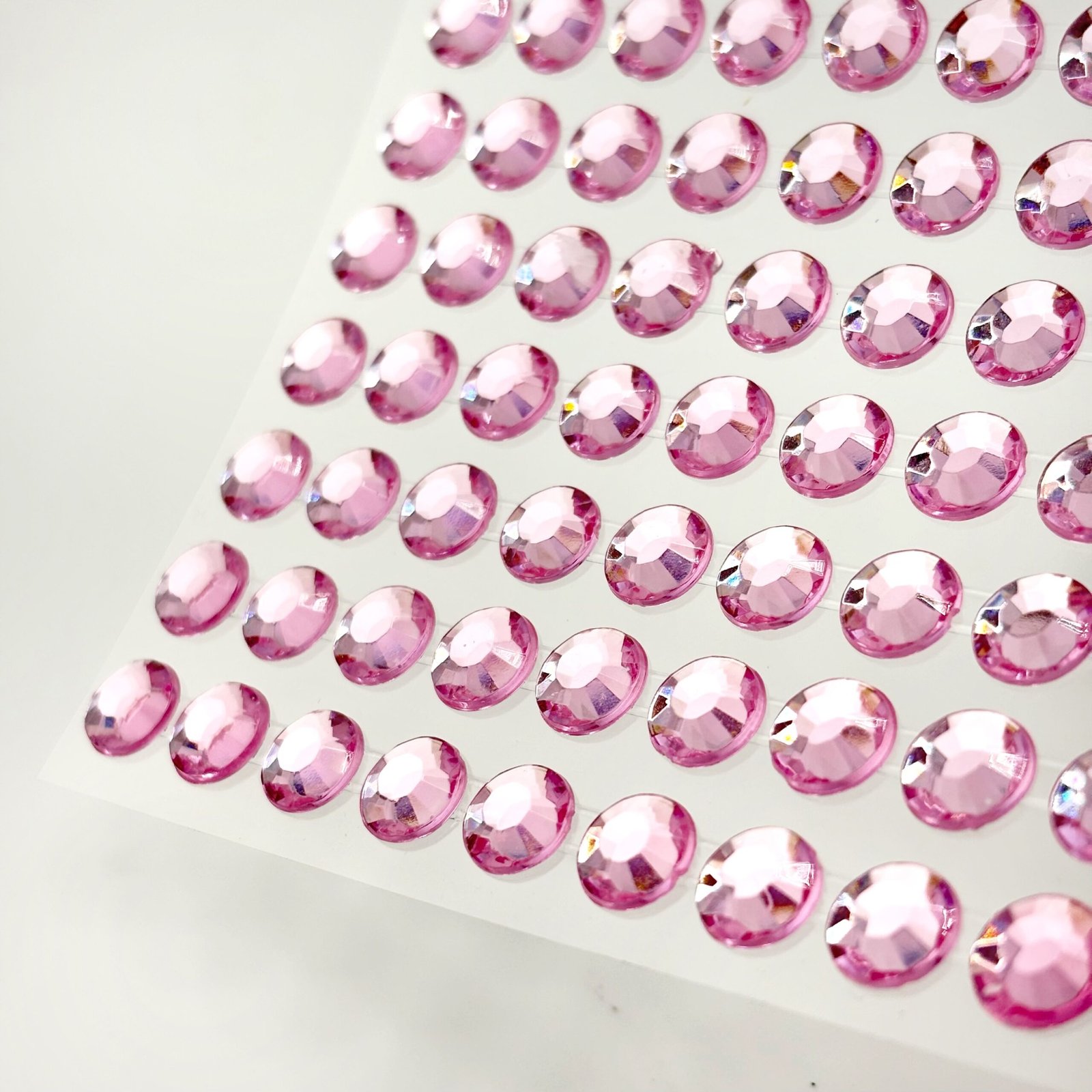 8mm pink acrylic sticker gems