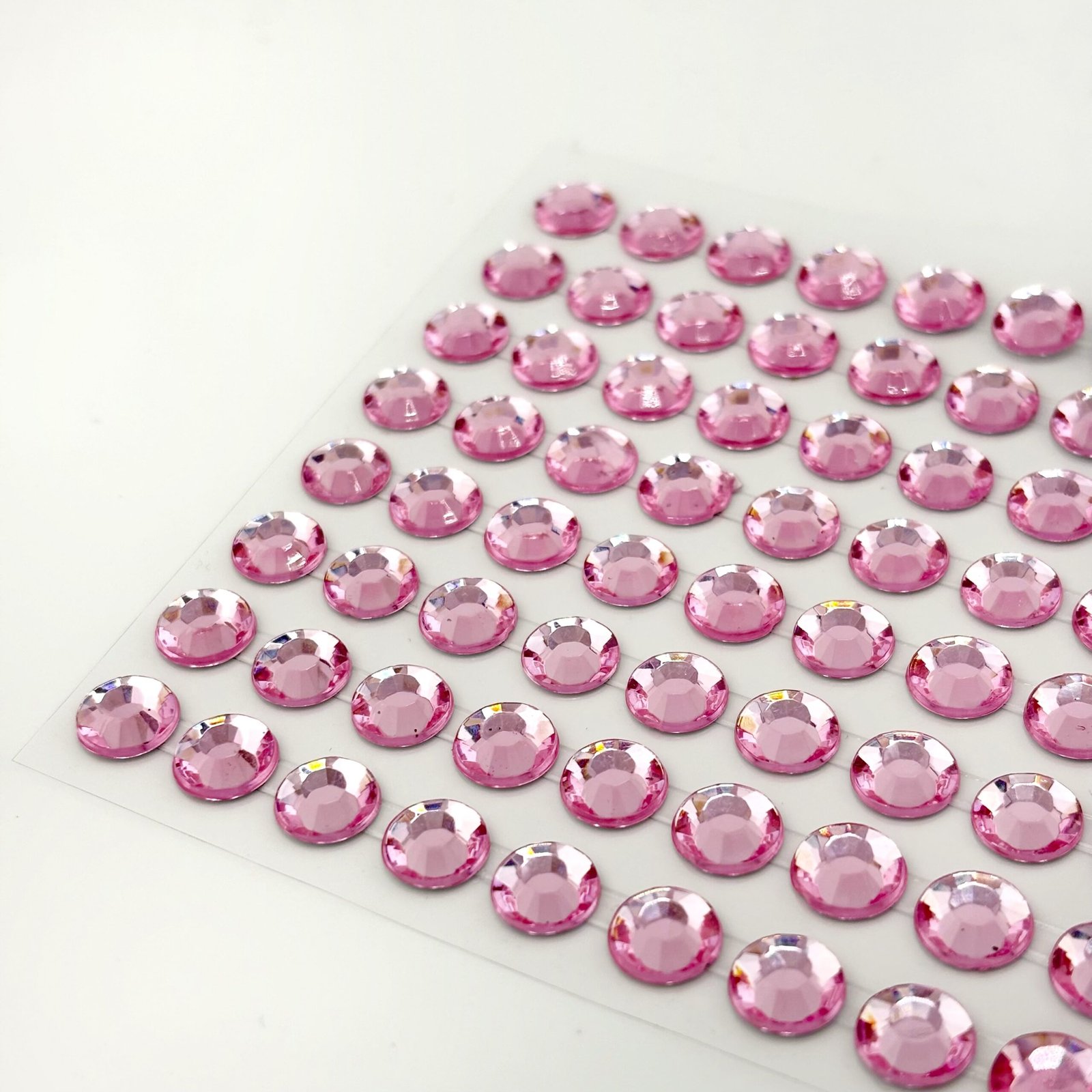8mm pink acrylic sticker gems