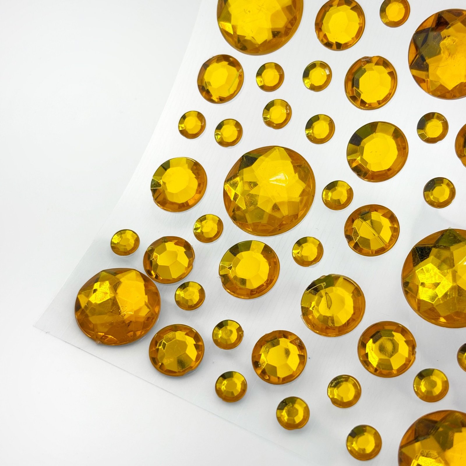 Acrylic stickers round gold gems