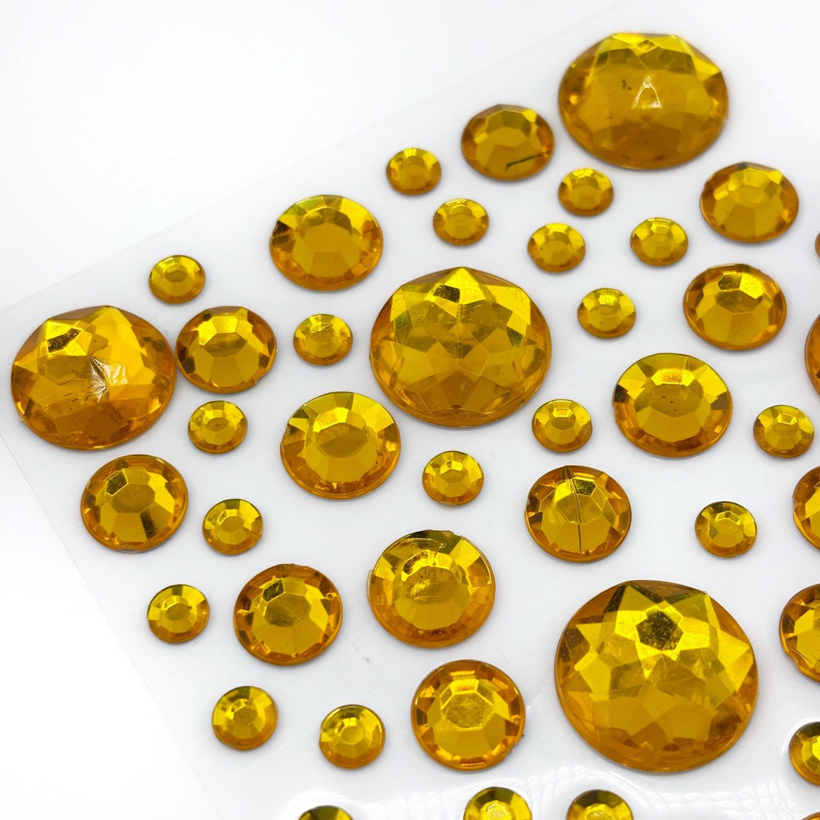 Bling - Assorted Round Gems - Acrylic Stickers - (120 pcs) - Gold - Image 3