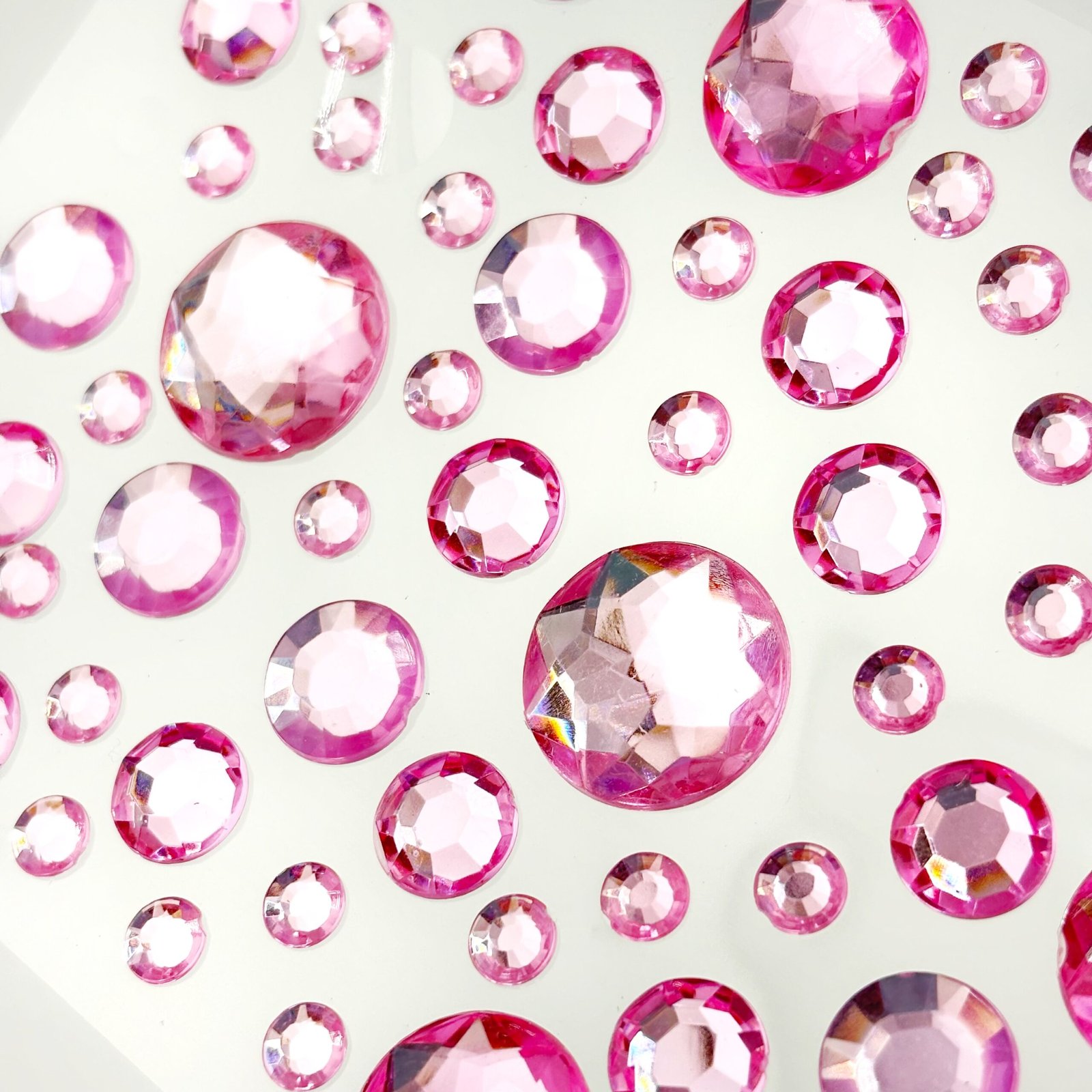 Acrylic stickers round pink gems