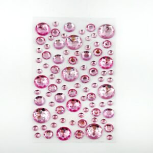 Acrylic stickers round pink gems