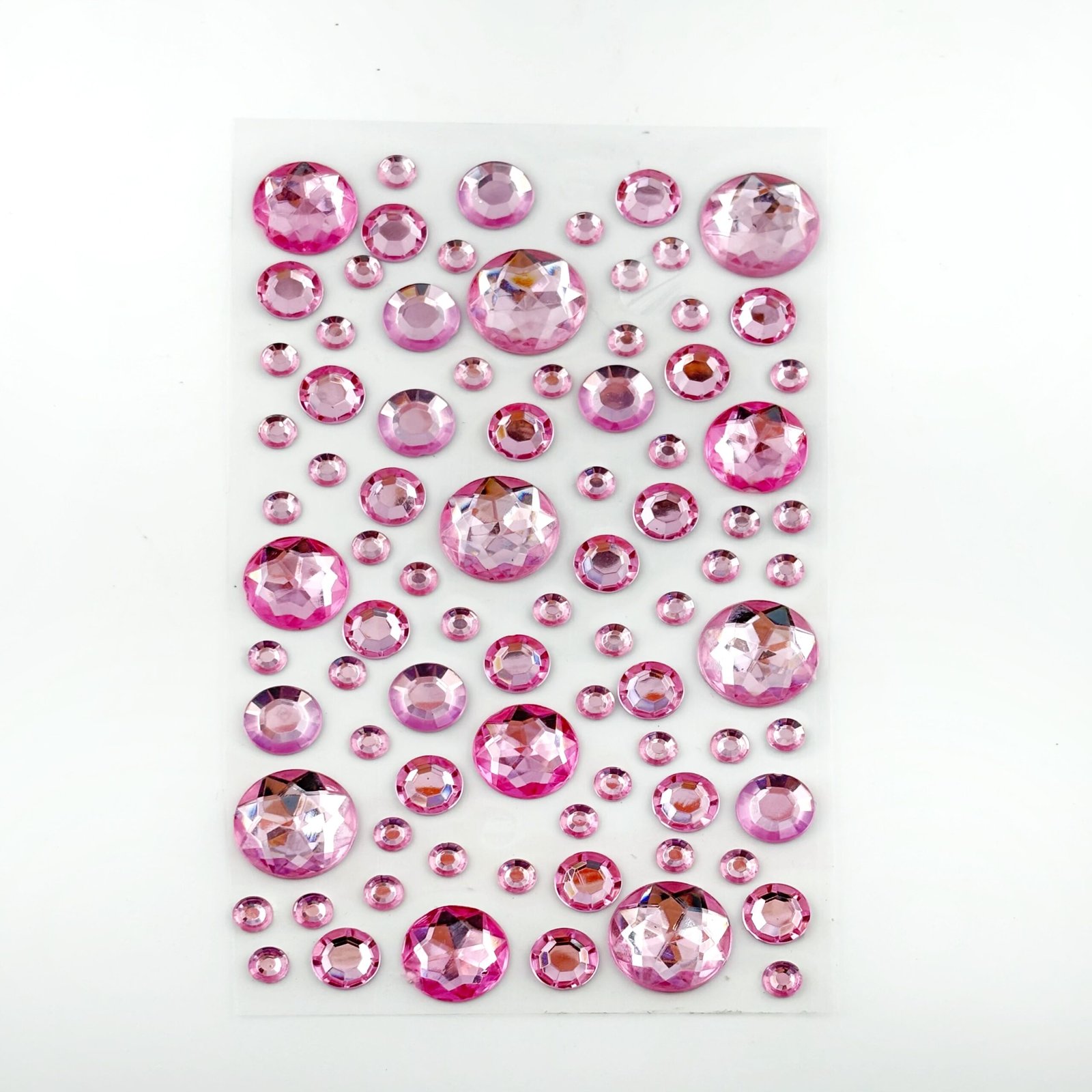 Acrylic stickers round pink gems