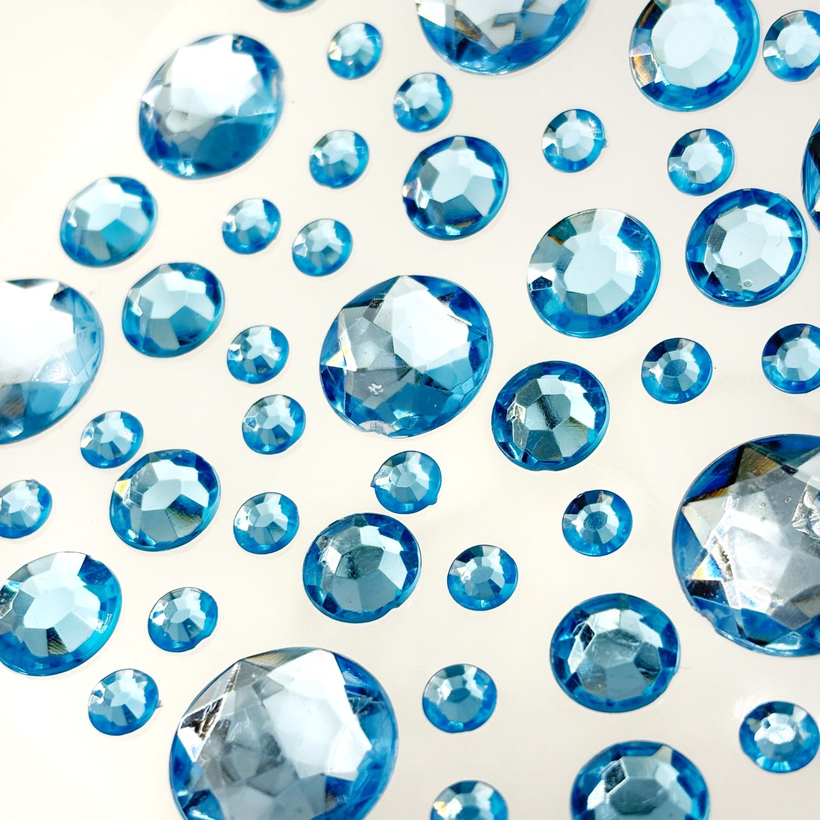 Bling - Assorted Round Gems - Acrylic Stickers - (120 pcs) - Blue - Image 3