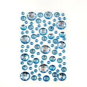 Acrylic stickers round blue gems