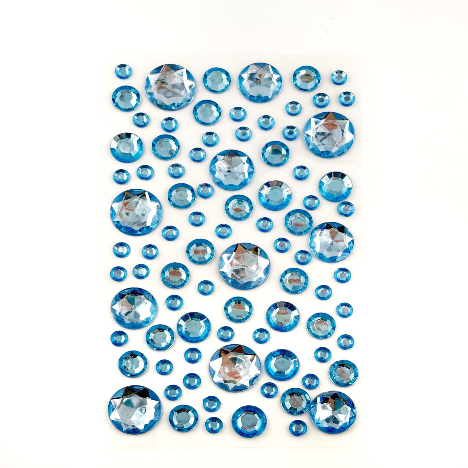 Acrylic stickers round blue gems