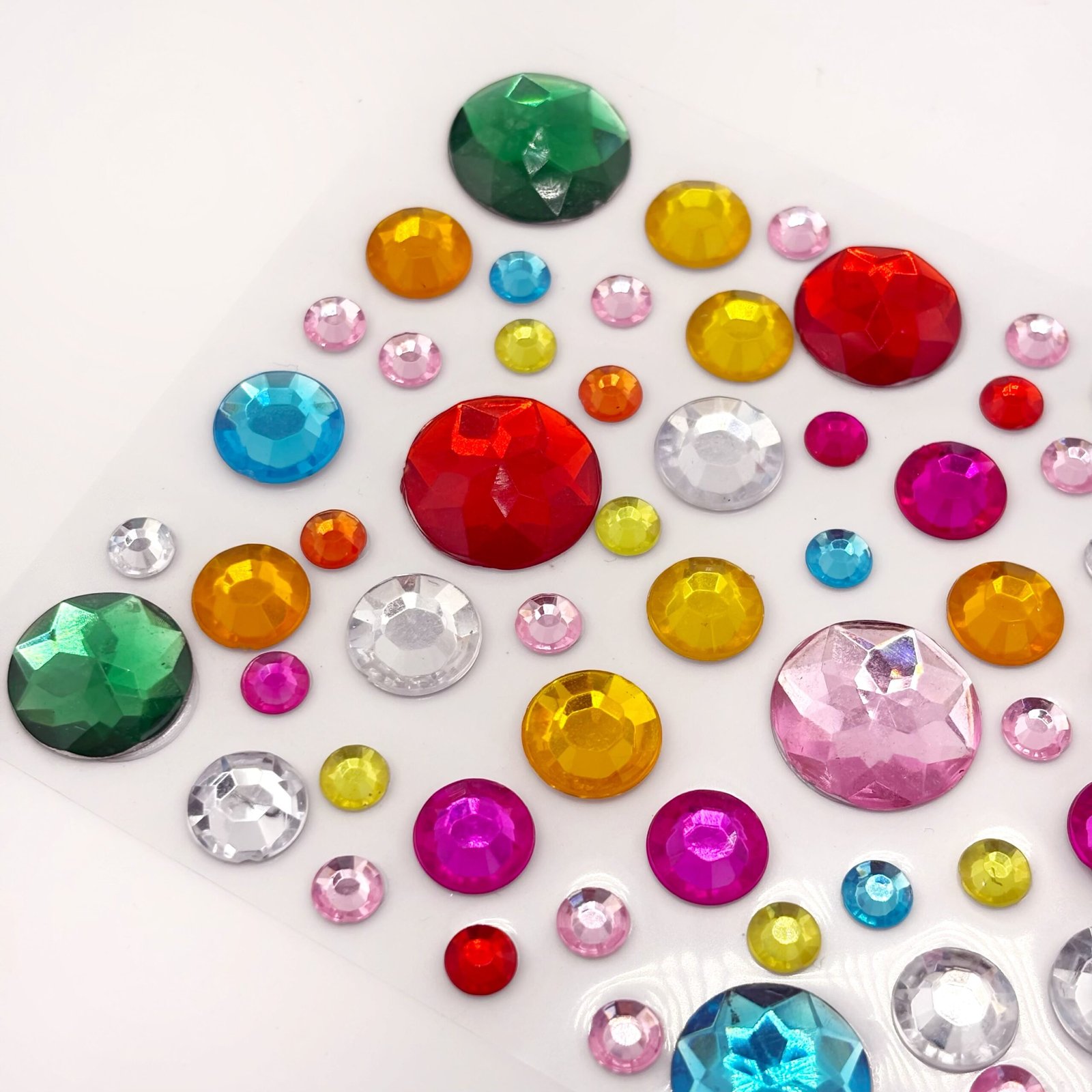 Bling - Assorted Round Gems - Acrylic Stickers - (120 pcs) - Mutli Color - Image 2