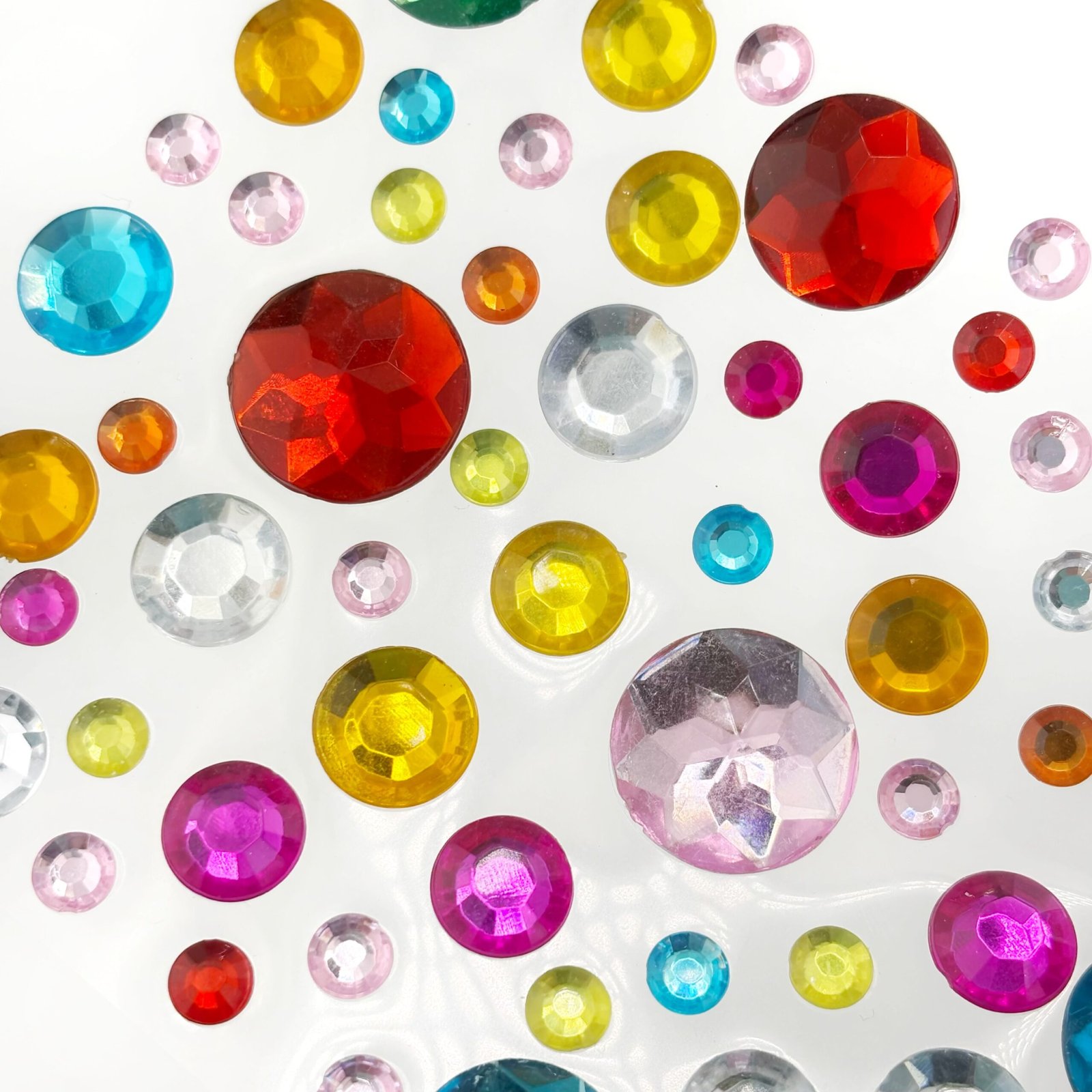 Close-up acrylic stickers round muli color
