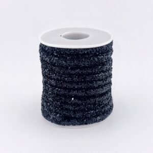 Cord - Glitter Tube Rope 1/4 inch - 5 yds - Black